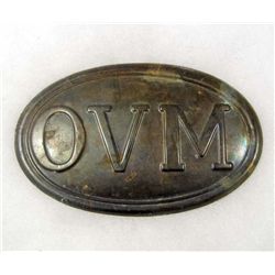 US CIVIL WAR UNION OHIO VOLUNTEER MILITIA OVM CARTRIDGE BOX PLATE