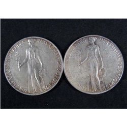 LOT OF 2 GERMAN NAZI BERLIN OLYMPICS COINS