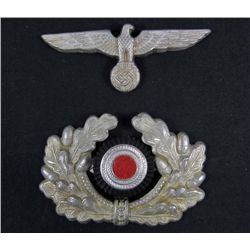 LOT OF 2 GENERAL VISOR HAT BADGES