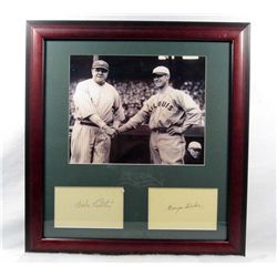 BABE RUTH AND GEORGE SISLER CUT SIGNATURES W/ PICTURE & COA - FRAMED