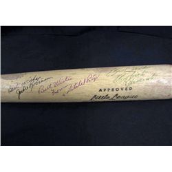 JACKIE ROBINSON, SATCHEL PAIGE & ROBERTO CLEMENTE SIGNED BASEBALL BAT