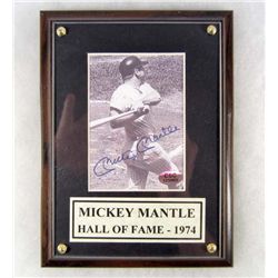 MICKEY MANTLE SIGNED HALL OF FAME DISPLAY W/ COA