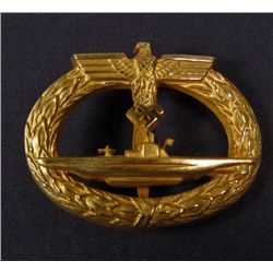 RARE GERMAN NAZI NAVAL U-BOAT SUBMARINE BADGE
