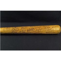 BABE RUTH SIGNED BASEBALL BAT ALONG W/ APPROX. 40 ADDITIONAL SIGNATURES