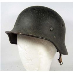 RARE GERMAN NAZI WAFFEN SS M-40 SINGLE DECAL COMBAT HELMET