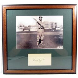 LARRY LAJOIE CUT SIGNATURE W/ PICTURE - FRAMED W/ COA