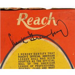 VINTAGE REACH BASEBALL BOX SIGNED BY HANK GREENBERG W/ COA