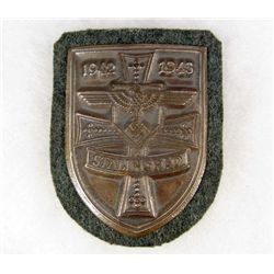 GERMAN NAZI STALINGRAD SHIELD W/ GREEN WOOL BACKING