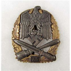 RARE GERMAN NAZI ARMY 75 GENERAL ASSAULT BADGE