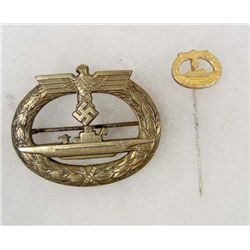 GERMAN NAZI NAVAL U-BOAT SUBMARINE BADGE