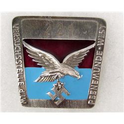 GERMAN NAZI LUFTWAFFE PEENEMUNDE ENAMELED EMPLOYEE BADGE