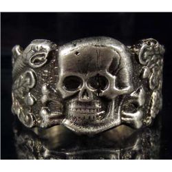 STERLING SILVER GERMAN NAZI SS ANTI - PARTISAN WARFARE RING