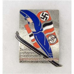 GERMAN NAZI 1934 BERCHTESGADEN WINTER SKI QUALIFICATION BADGE