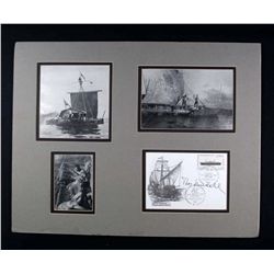 THOR HEYERDAHL SIGNATURE AND PHOTO LOT W/ COA