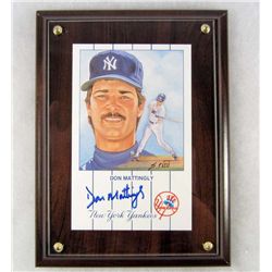 DON MATTINGLY SIGNED DISPLAY PLAQUE W/ COA