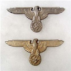 LOT OF 2 GERMAN NAZI WAFFEN SS OFFICER VISOR CAP EAGLES