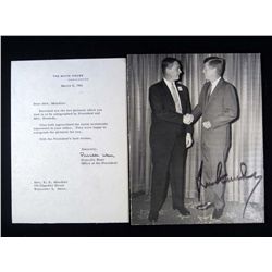 PRESIDENT KENNEDY SIGNED PHOTO AND LETTER