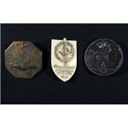 LOT OF 3 GERMAN NAZI PARTY TINNIE DAY BADGES