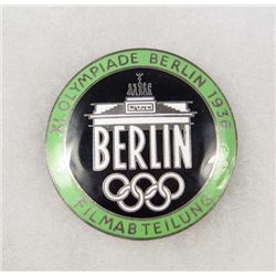 GERMAN NAZI 1936 BERLIN OLYMPICS ENAMELED FILM MAKER BADGE
