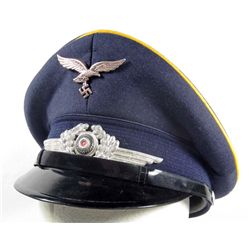 GERMAN NAZI LUFTWAFFE OFFICERS PEAKED VISOR HAT