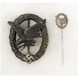 GERMAN NAZI LUFTWAFFE RADIO OPERATOR AERIAL GUNNER BADGE