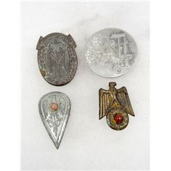 LOT OF 4 GERMAN NAZI TINNIE DAY RALLY BADGES