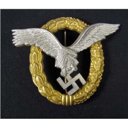 GERMAN NAZI LUFTWAFFE PILOT OBSERVER BADGE
