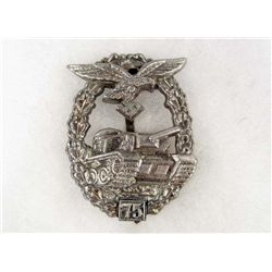 GERMAN NAZI LUFTWAFFE TANK BATTLE BADGE FOR 75 ACTIONS