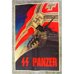 GERMAN NAZI POSTER PROMOTING SS PANZER TROOPS