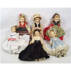 LOT OF 6 VINTAGE MADAME ALEXANDER DOLLS