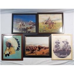 LOT OF 5 FRAMED NUMBERED LIMITED EDITION PRINTS