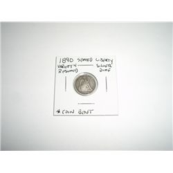 1890 Liberty Seated SILVER Dime *RARE VARIETY 4 RESUMED - PLEASE LOOK AT PICTURE TO DETERMINE GRADE 