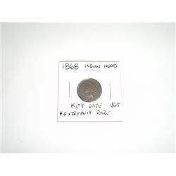 1868 Indian Head Penny *EXTREMELY RARE KEY DATE - VERY GOOD+ GRADE - NICE COIN*!!