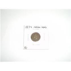 1874 Indian Head Penny *RARE KEY DATE - VERY GOOD GRADE - NICE COIN*!!
