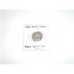 1866 Shield Nickel *EXTREMELY RARE REPUNCHED DATE *PLEASE LOOK AT PICTURE TO DETERMINE GRADE*!!