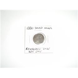 1880 Shield Nickel EXTREMELY RARE KEY DATE *PLEASE LOOK AT PICTURE TO DETERMINE GRADE - NICE COIN*!!