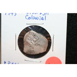 1745 Spanish Colonial 1 Real Cob Foreign Coin