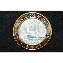 Binion's Gambling Hall & Casino Limited Edition Two-Tone $10 Gaming Token, .999 Fine