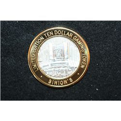 Binion's Gambling Hall & Casino Limited Edition Two-Tone $10 Gaming Token, .999 Fine