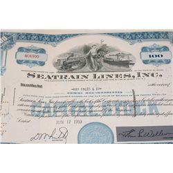 Seatrain Lines Inc. Stock Certificate dated 1959