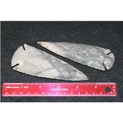 Extra Large Vintage Indian Arrowhead, lot of 2