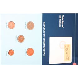 Republic of Turkmenistan; Coin Sets of All Nations W/Stamp dated 1994