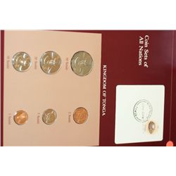 Kingdom of Tonga; Coin Sets of All Nations W/Stamp dated 1987