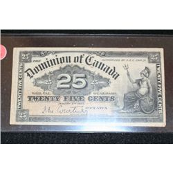 1900 Dominion of Canada Twenty Five Cent Foreign Bank Note