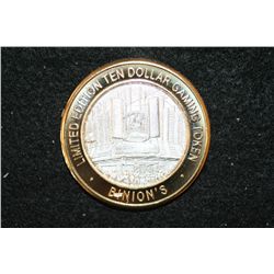 Binion's Gambling Hall & Casino Limited Edition Two-Tone $10 Gaming Token, .999 Fine