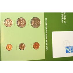 Dominion of New Zealand; Coin Sets of All Nations W/Stamp dated 1984