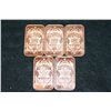 Image 2 : 2012 Copper Ingot, .999 Fine 1 Oz., lot of 5