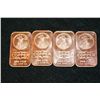 Image 1 : 2012 Copper Ingot, .999 Fine 1 Oz., lot of 4