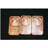 Image 1 : 2012 Copper Ingot, .999 Fine 1 Oz., lot of 3