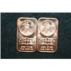 Image 1 : 2012 Copper Ingot, .999 Fine 1 Oz., lot of 2